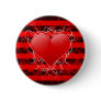 Gothic punk emo red heart with black stripes buttons