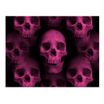 Gothic punk girly hot pink cute skull post cards