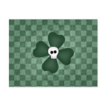 Gothic punk St. Patrick's Day shamrock and skull Post Card