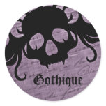 Gothic purple and black fanged skull adhésif