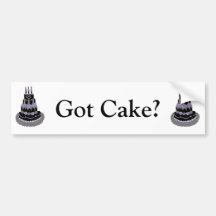Gothic Purple Birthday Cake Bumper Stickers