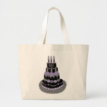Gothic Purple Birthday Cake Canvas Bag