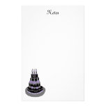 Gothic Purple Birthday Cake Customized Stationery