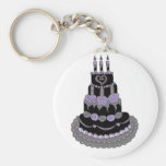 Gothic Purple Birthday Cake Key Chain