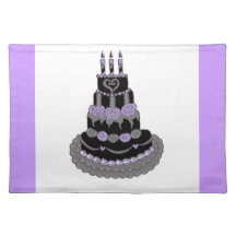 Gothic Purple Birthday Cake Placemat