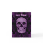 Gothic purple skull Many Thanks cards
