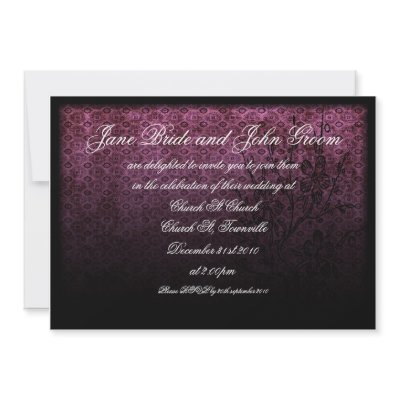 Gothic Purple Wedding, invitation by kasei_lee