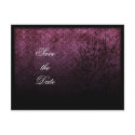 Gothic Purple Wedding, save the date postcard