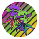 Gothic Rainbow Dead Head Skull & Cross Bones stickers