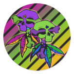 Gothic Rainbow Dead Head Skull & Cross Bones stickers