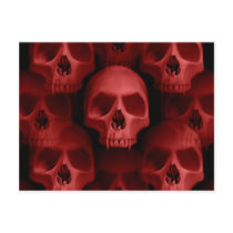 Gothic red wicked vampire skulls postcards