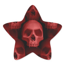 Gothic red wicked vampire skulls star stickers