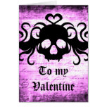 Gothic romantic fanged skull greeting card