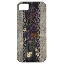 Gothic Rose and Black Lace iPhone 5 Case