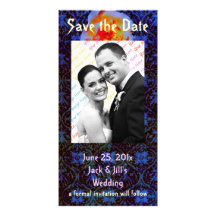 Gothic Rose Damask Save the Date Photo Card Template