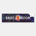 Gothic Rose Damask Wedding Bumper Stickers