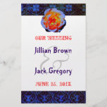 Gothic Rose Damask Wedding Program Flyer Design