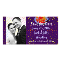 Gothic Rose Dotty Save the Date Personalized Photo Card