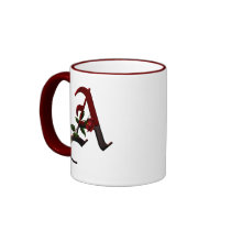 Gothic Rose Monogram A Mugs