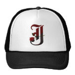 Gothic Rose Monogram J Hats