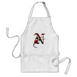 Gothic Rose Monogram N aprons