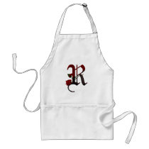 Gothic Rose Monogram R Apron