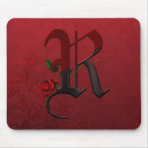 Gothic Rose Monogram R Mousemat