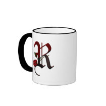 Gothic Rose Monogram R Mugs