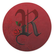 Gothic Rose Monogram R Sticker