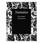 Gothic Rose White on Black Invitation