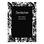 Gothic Rose White on Black Large Invitation