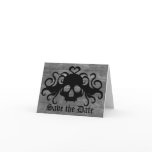 Gothic save the date fanged vampire skull cards