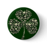 Gothic Shamrock Skulls Buttons