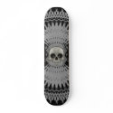 Gothic Skull Tribal Design: Skateboard: Grey