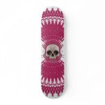 Gothic Skull Tribal Design: Skateboard: Hot Pink
