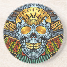 Gothic Skull with Guns and Bullets by Al Rio Coasters