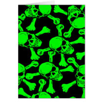 GOTHIC SKULLS CROSSBONES PATTERN GREETING CARD
