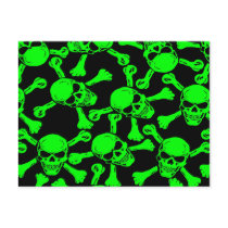 GOTHIC SKULLS CROSSBONES PATTERN POSTCARD