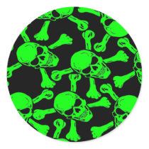 GOTHIC SKULLS CROSSBONES PATTERN STICKER
