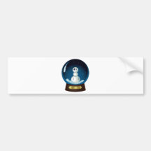 Gothic Snowman Snow Globe Bumper Sticker