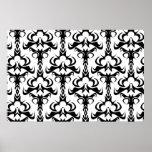 Gothic Style Damask Pattern Posters