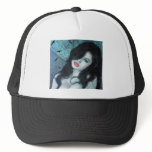 Gothic vampire woman black hair original art ELD hats