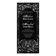 Gothic Victorian Spooky Black & White Wedding Personalised Invitations