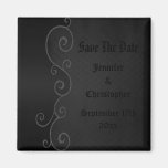 Gothic Vintage Swirls Save The Date Wedding Fridge Magnets