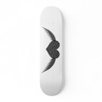 Gothic Winged Love Heart Skateboard