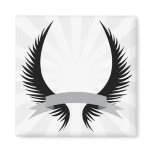 Gothic Wings Crest Design Fridge Magnets
