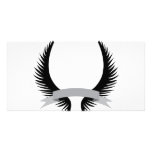 Gothic Wings Crest Design Personalized Photo Card