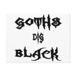 Goths Dig Black postcards