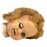 GOTHY DEAD DOLL HEAD PHOTO SCULPTURE KEYCHAIN