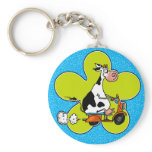 gotta scoot green flower keychain